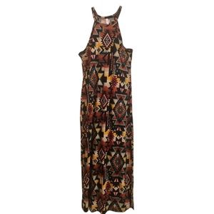 Exhilaration Aztec Print Maxi Dress - Size L